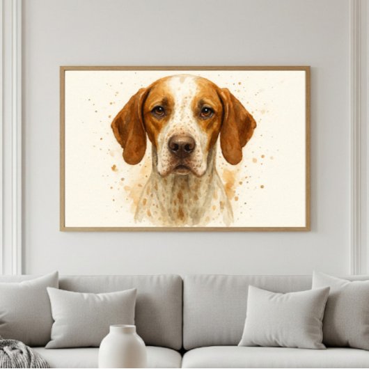 Pointer Dog Waterverf Portret Poster