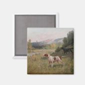 Pointer en Gordon Setter Square Magnet (Voorkant / Achterkant)