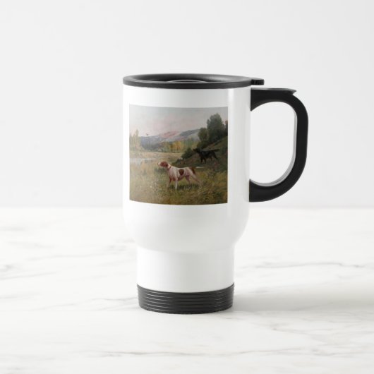 Pointer en Gordon Setter White Travel Mug Reisbeker (Rechts)