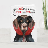 Pointer Hond Grappig Count DOGcula Halloween Feestdagen Kaart (Voorkant)
