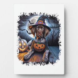 Pointer Hond Halloween Vierkant Fotoplaat