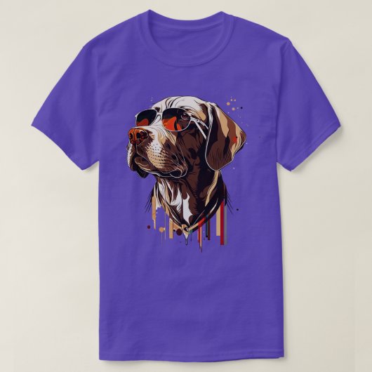 Pointer hond met zonnebril 2 t-shirt (Design voorkant)