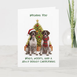 Pointer Honden Kerstmis Feestdagen Kaart