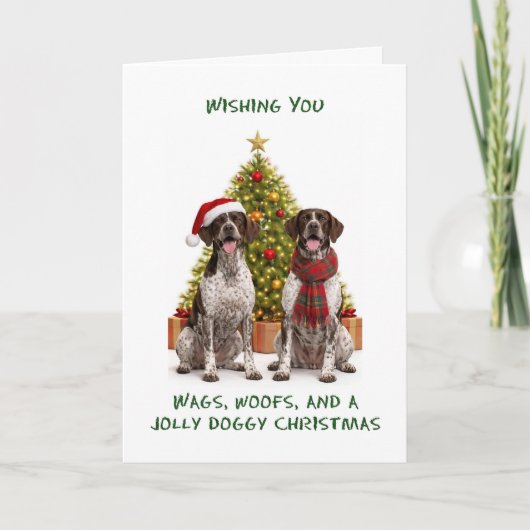 Pointer Honden Kerstmis Feestdagen Kaart (Voorkant)