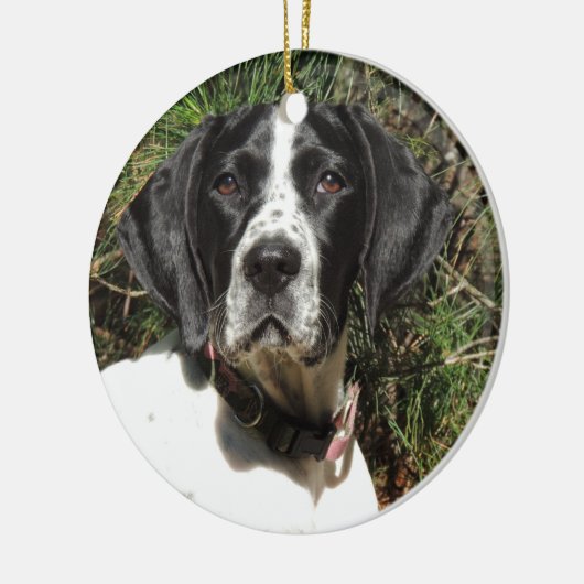 Pointer Love Keramisch Ornament (Links)