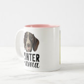Pointer Mama mama is gepersonaliseerd met je foto Tweekleurige Koffiemok (Voorkant links)
