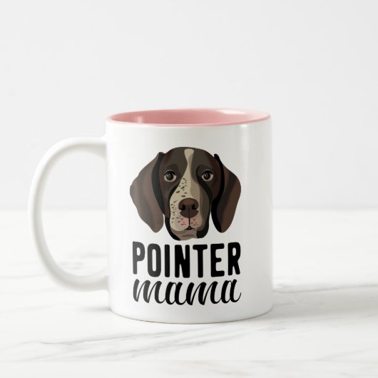 Pointer Mama mama is gepersonaliseerd met je foto Tweekleurige Koffiemok (Links)