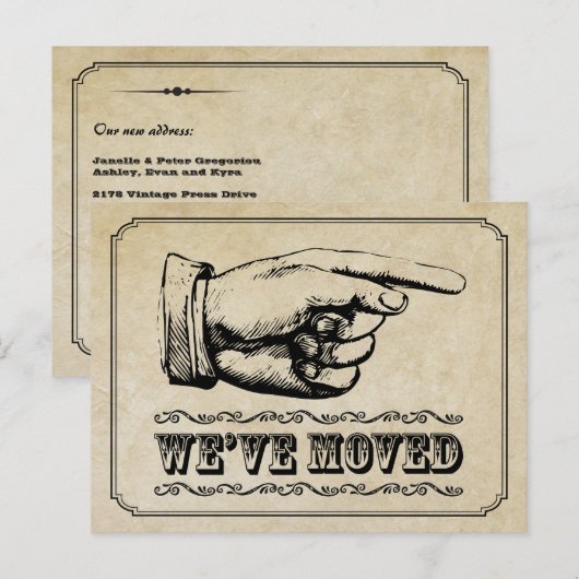 Pointer Moving Announcement Briefkaart (Voorkant / Achterkant)