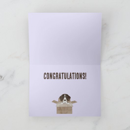 Pointer Puppy in Box Verjaardag Kaart (Binnen)