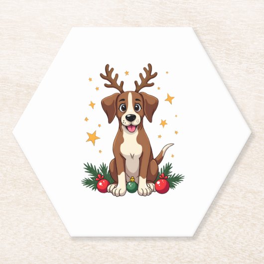 Pointer Reindeer Ears Kartonnen Onderzetters (Voorkant)