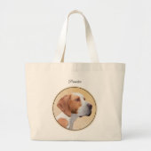 Pointer Schilderij Engels Schattigee originele Pet Grote Tote Bag (Voorkant)