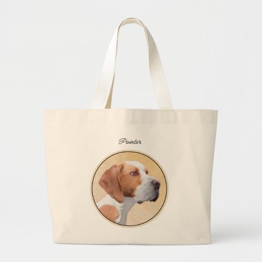 Pointer Schilderij Engels Schattigee originele Pet Grote Tote Bag (Voorkant)