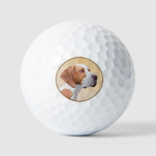 Pointer Schilderij - Mooie Originele Hond Kunst Golfballen (Voorkant)