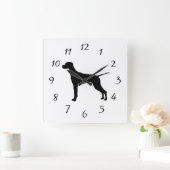 Pointer Silhouette Love Dogs Vierkante Klok (Huis)