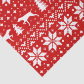 Pointer Silhouetten Kerstpatroon Rood Tissuepapier (Detail)