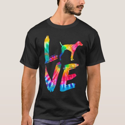 Pointer Tie Dye Love Dog mam T-shirt (Voorkant)