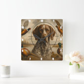 Pointer Vogel Hond Jacht Eenden Fazanten Vierkante Klok (Huis)