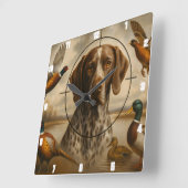 Pointer Vogel Hond Jacht Eenden Fazanten Vierkante Klok (Hoek)
