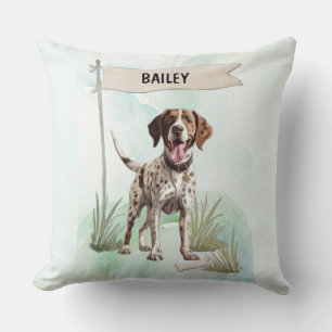 Pointer Watercolor Gepersonaliseerde Hond Kussen