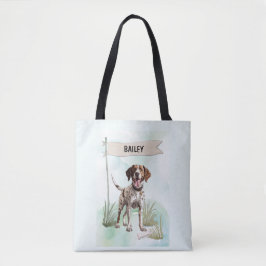 Pointer Watercolor Gepersonaliseerde Hond Tote Bag