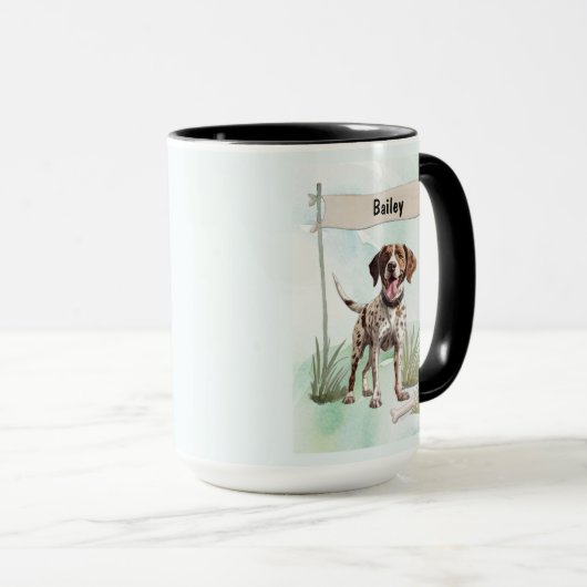 Pointer Watercolor Personalized Dog Mok (Voorkant rechts)