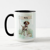 Pointer Waterverf Gepersonaliseerde Hond Mok (Links)