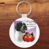 Pointer (zwart) Halloween Snoep Sleutelhanger (Voorkant)