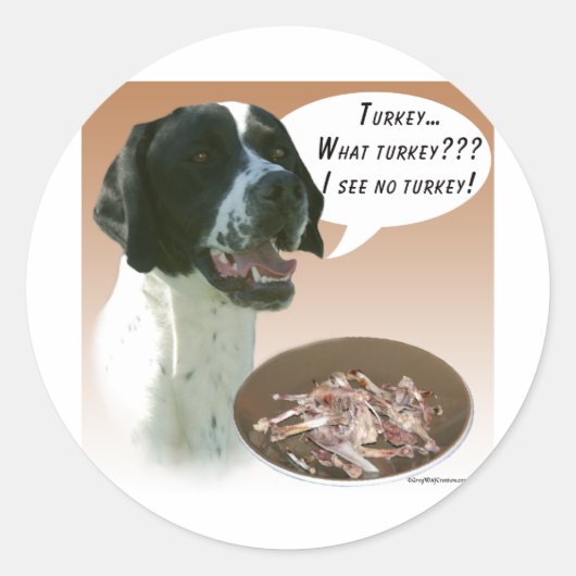 Pointer (zwart) Turkije Ronde Sticker (Voorkant)