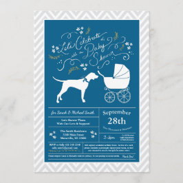 Pointerhond Baby Shower Jongen Blauw Kaart