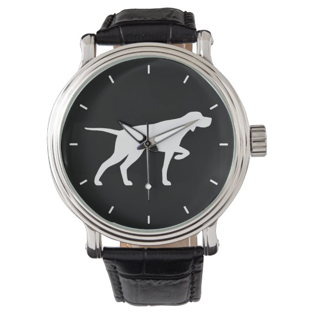 Pointerhond Silhouet Horloge (Voorkant)