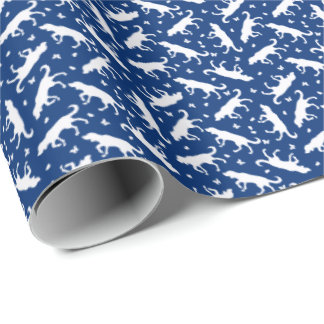 Pointers and Butterflies (Blue) Wrapping Paper Cadeaupapier