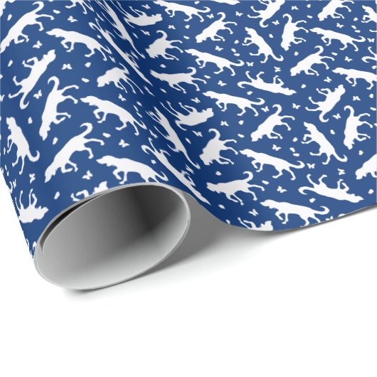 Pointers and Butterflies (Blue) Wrapping Paper Cadeaupapier (Rol Hoek)