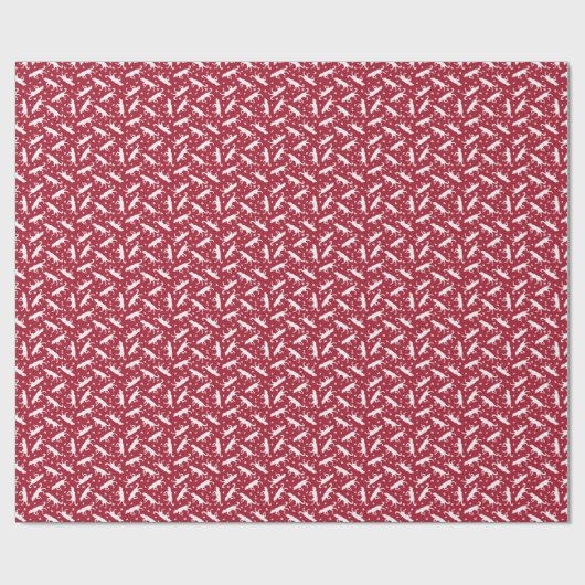 Pointers and Butterflies (Red() Wrapping Paper Cadeaupapier (Vlak)