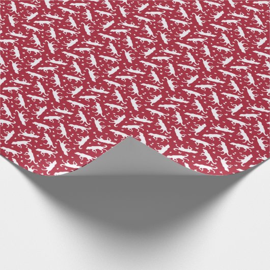 Pointers and Butterflies (Red() Wrapping Paper Cadeaupapier (Hoek)
