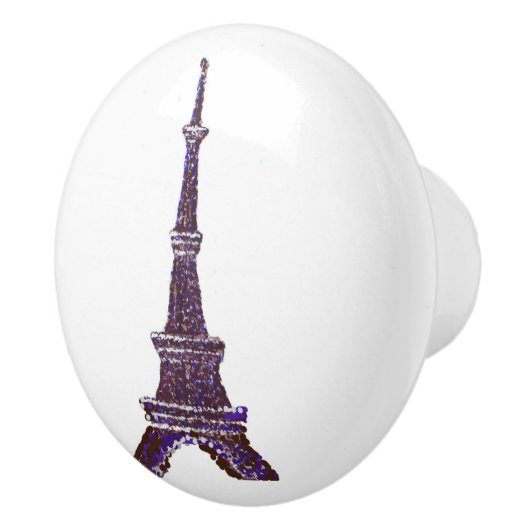 Pointillism Eiffel Tower keramische dragerknoppen Keramische Knop (Rechts)