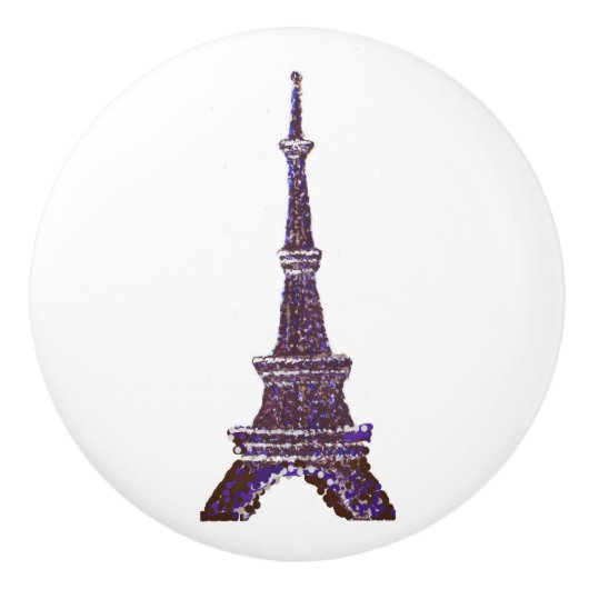 Pointillism Eiffel Tower keramische dragerknoppen Knop (Voorkant)