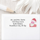 Pointillism Jolly Santa Adresetiketten Etiket (Insitu)