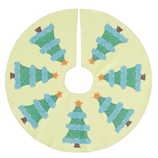 Pointillism Kerstbomen Boom Bot Kerstboom Rok (Voorkant)