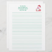 Pointillism Santa Claus kerstbriefterhead Briefhoofd Ontwerp (Voorkant / Achterkant)