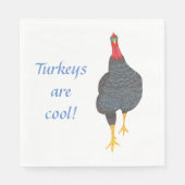 Pointillism Turkeys zijn Cool Thanksgiving Napkins Servet (Voorkant)