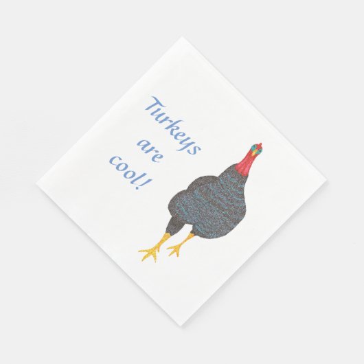Pointillism Turkeys zijn Cool Thanksgiving Napkins Servet (Hoek)