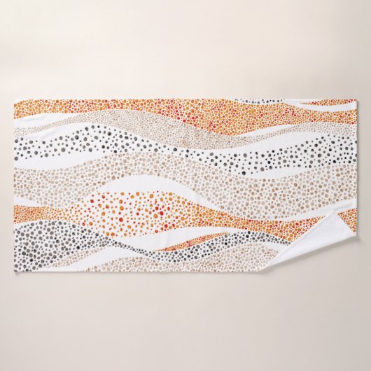 Pointillism Wavy Polka: Schattige Doodle Textiel Badhanddoek (Badhanddoek)