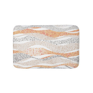 Pointillism Wavy Polka: Schattige Doodle Textiel Badmat