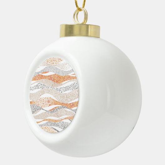 Pointillism Wavy Polka: Schattige Doodle Textiel Keramische Bal Ornament (Rechts)