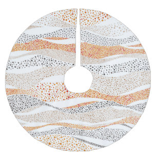 Pointillism Wavy Polka: Schattige Doodle Textiel Kerstboom Rok