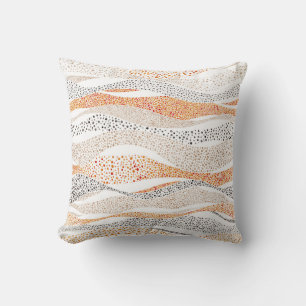 Pointillism Wavy Polka: Schattige Doodle Textiel Kussen
