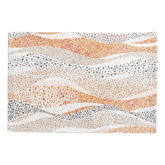 Pointillism Wavy Polka: Schattige Doodle Textiel Kussensloop (Achterkant)