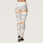Pointillism Wavy Polka: Schattige Doodle Textiel Leggings (Achterkant)