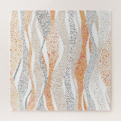 Pointillism Wavy Polka: Schattige Doodle Textiel Legpuzzel (Horizontaal)