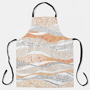 Pointillism Wavy Polka: Schattige Doodle Textiel Schort